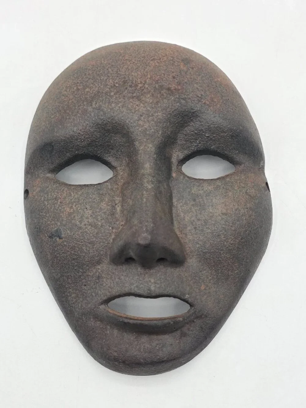Cast Iron VTG Face Mask Wall Decor Rare Rustic Primitive Industrial Gothic Art